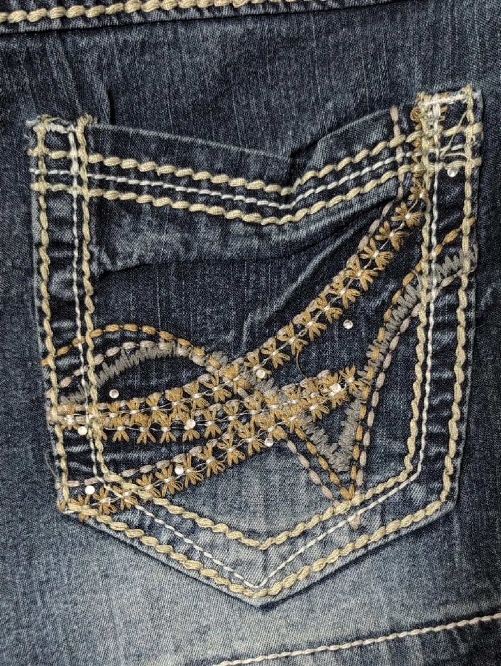 Mudd Dark Blue Distressed Denim Shorts